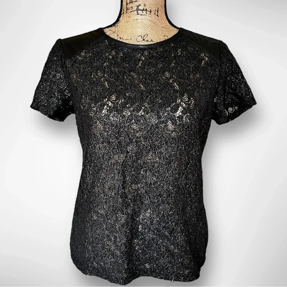 GENERATION LOVE Short Sleeve Lace With Leather Accents  XS | EUC‎ - Picture 1 of 8